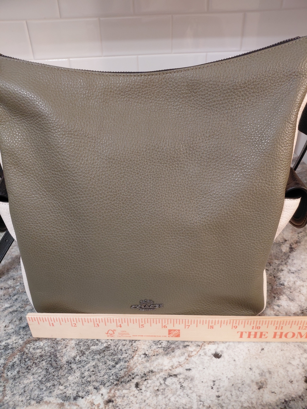 Coach Pennie Olive Cream Leather Shoulder Bag 6154 - Picture 5 of 14
